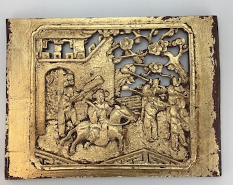 oriental carving gold leafed and painted