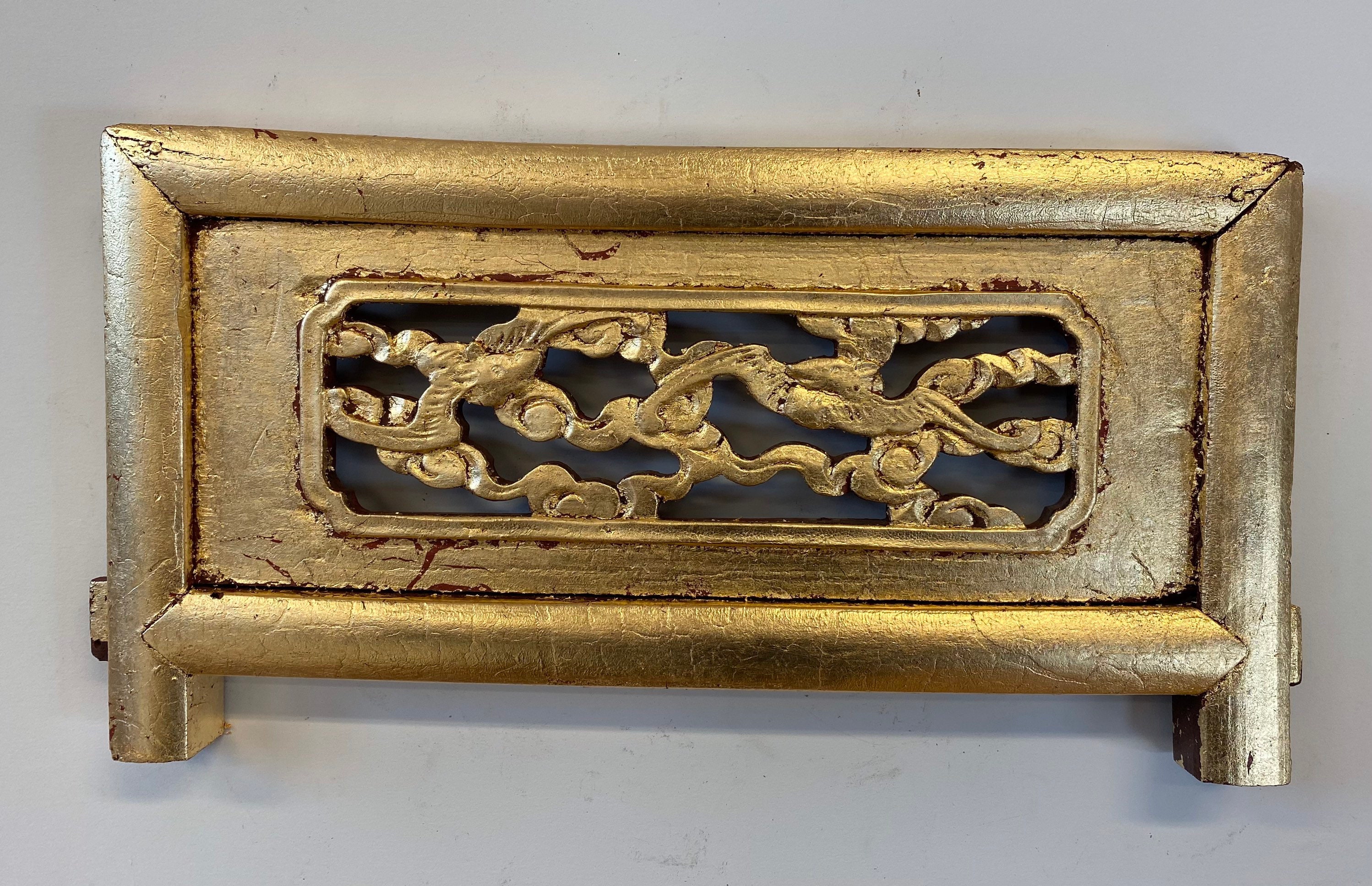 Antique Wood Art With Gold Leaf Finish Etsy UK