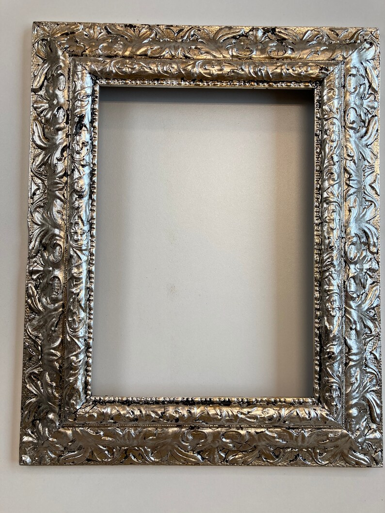 Antique silver leaf picture frame for a 14.125 x Etsy