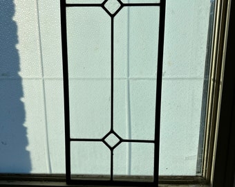 1940s Rectangular leaded glass window