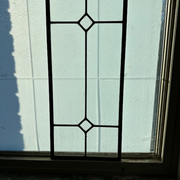 1940s Rectangular leaded glass window