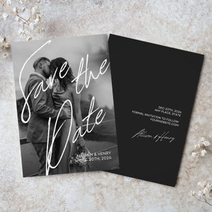 Modern Minimal Save the Date Template, Save The Date With Photo, Editable Save The Date Template, Save The Date, Instant Download