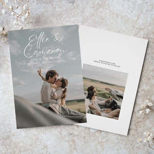 Modern Minimal Save the Date Template, Save The Date With Photo, Editable Save The Date Template, Save The Date, Instant Download
