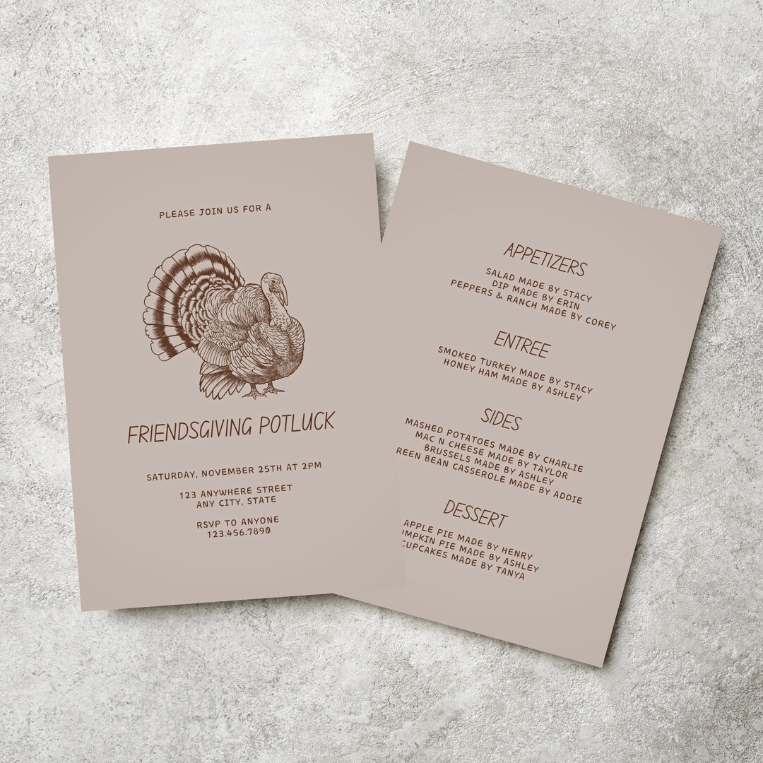 Friendsgiving Invitation Template, Digital Friendsgiving Evite