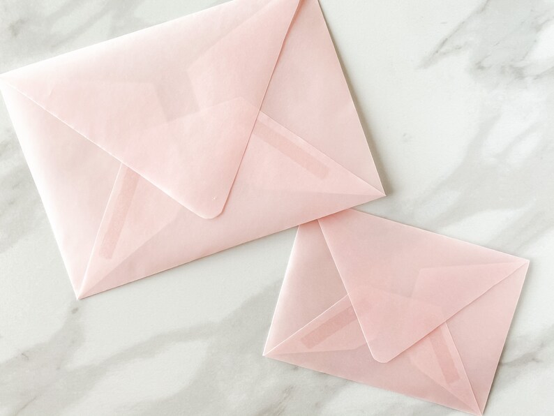 Pink Vellum Envelope Vellum Envelope Clear Envelope Etsy