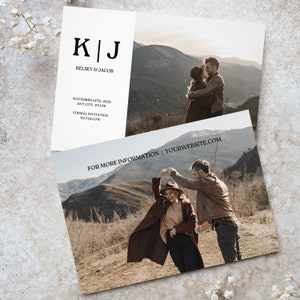Modern Minimal Save the Date Template, Save The Date With Photo, Editable Save The Date Template, Save The Date, Instant Download