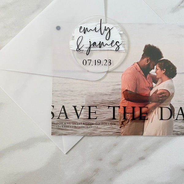 Save the Date Magnet, Modern Save the Date Magnet, Photo Save the Date, Clear Save the Date, Acrylic Save the Date, Custom Save the Date