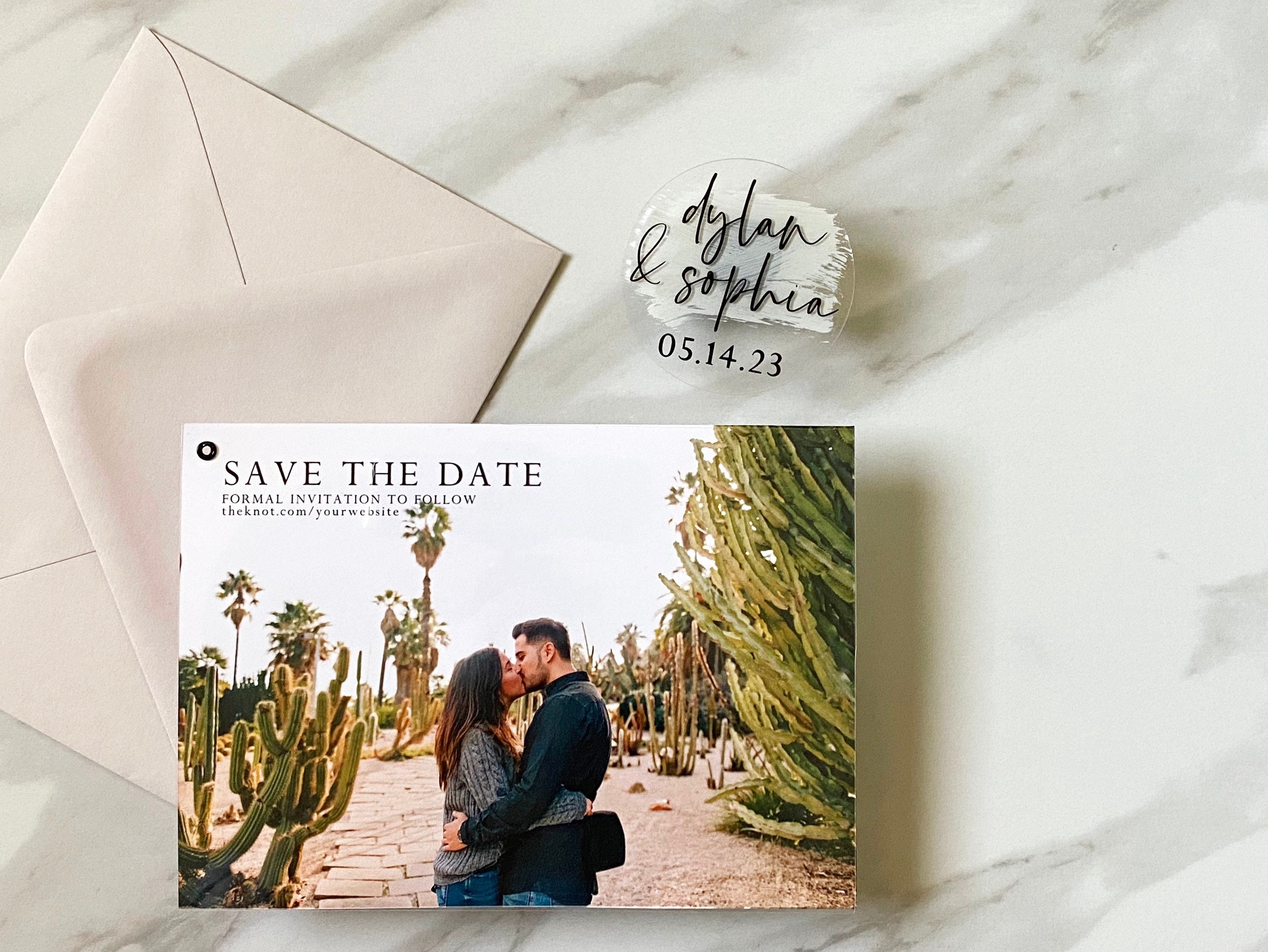Acrylic Save the Date Magnet, Minimal and Modern Save the Date, Clear Save  the Date, Custom Save the Date 