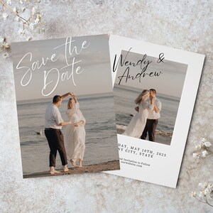 Modern Minimal Save the Date Template, Save The Date With Photo, Editable Save The Date Template, Save The Date, Instant Download