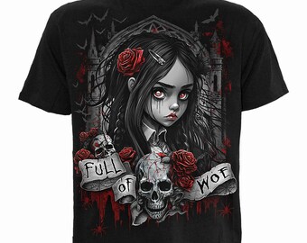 FULL OF WOE - Front Print T-Shirt Black