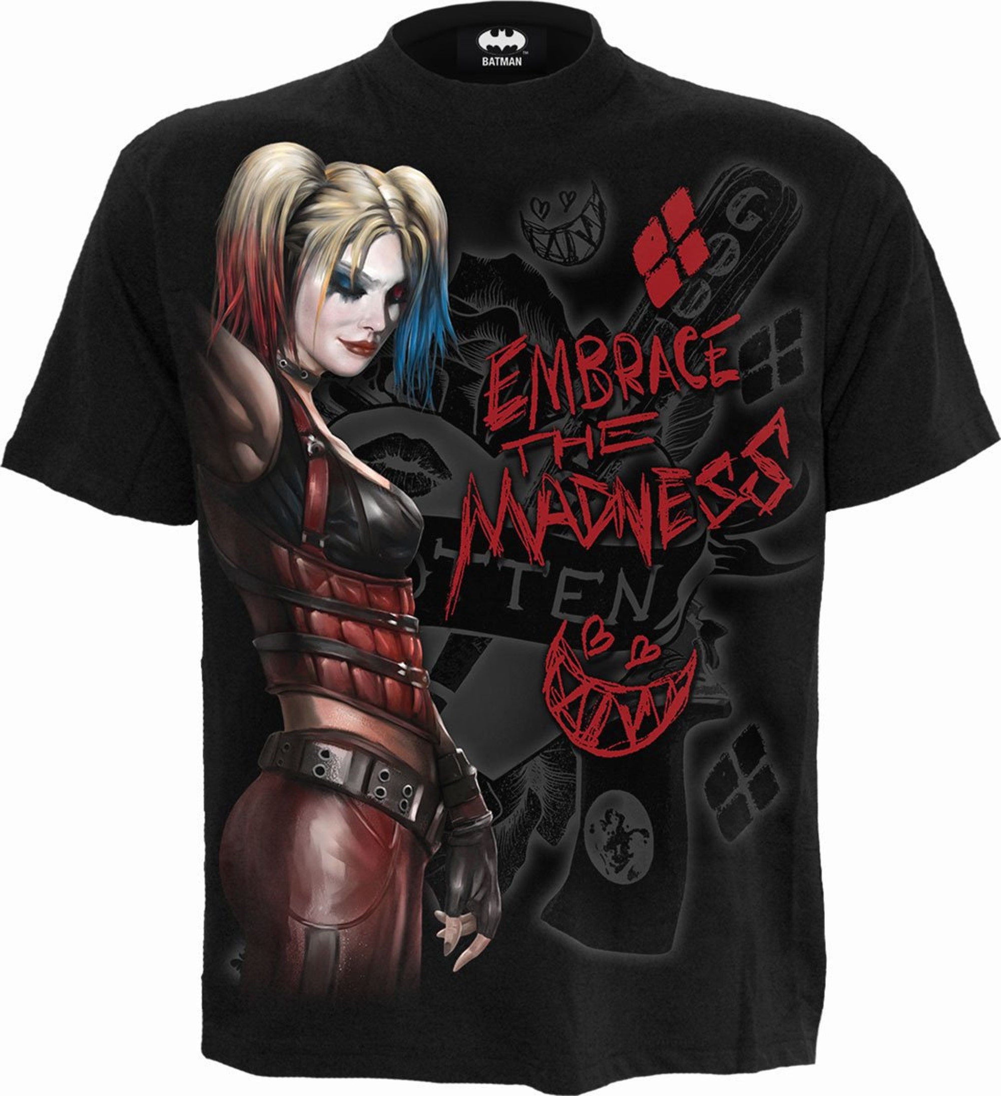 DC Comics - Harley Quinn - Embrace Madness - Front Print T-Shirt Black