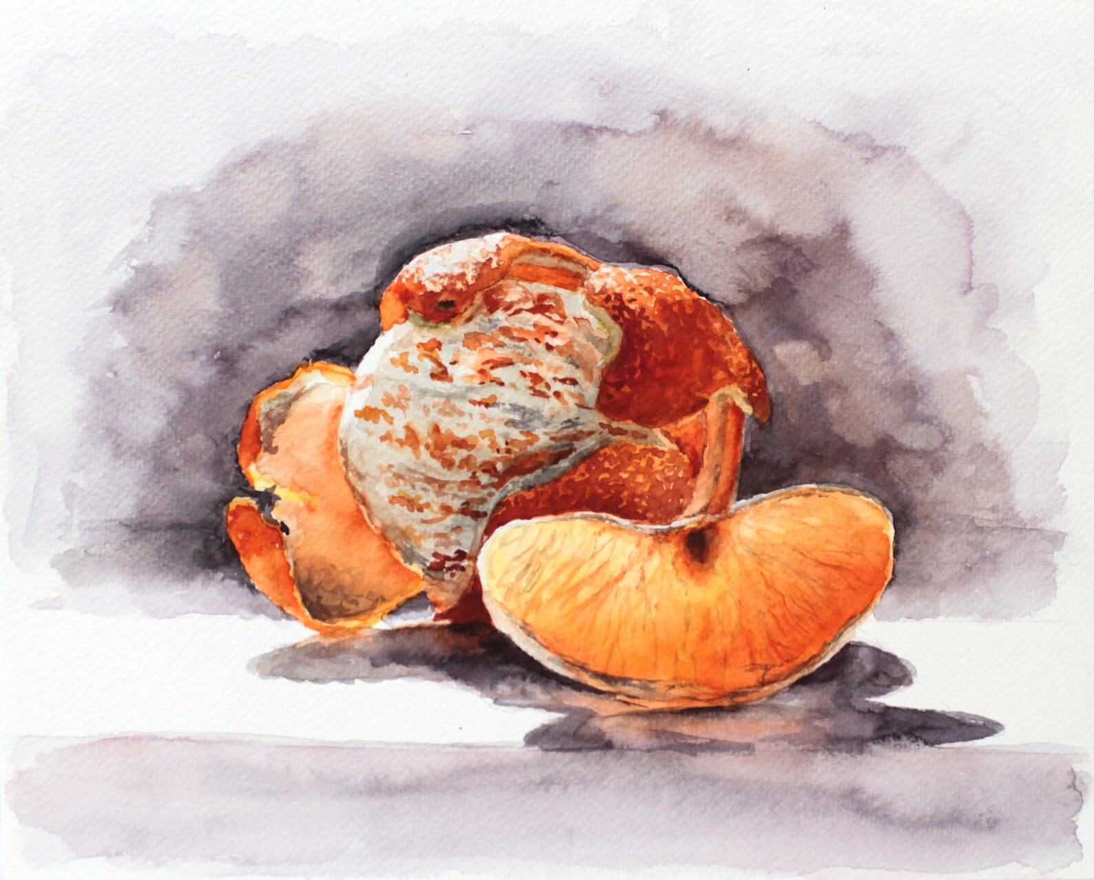 Orange Painting Fruit Original Watercolor Modern Food Artwork Etsy