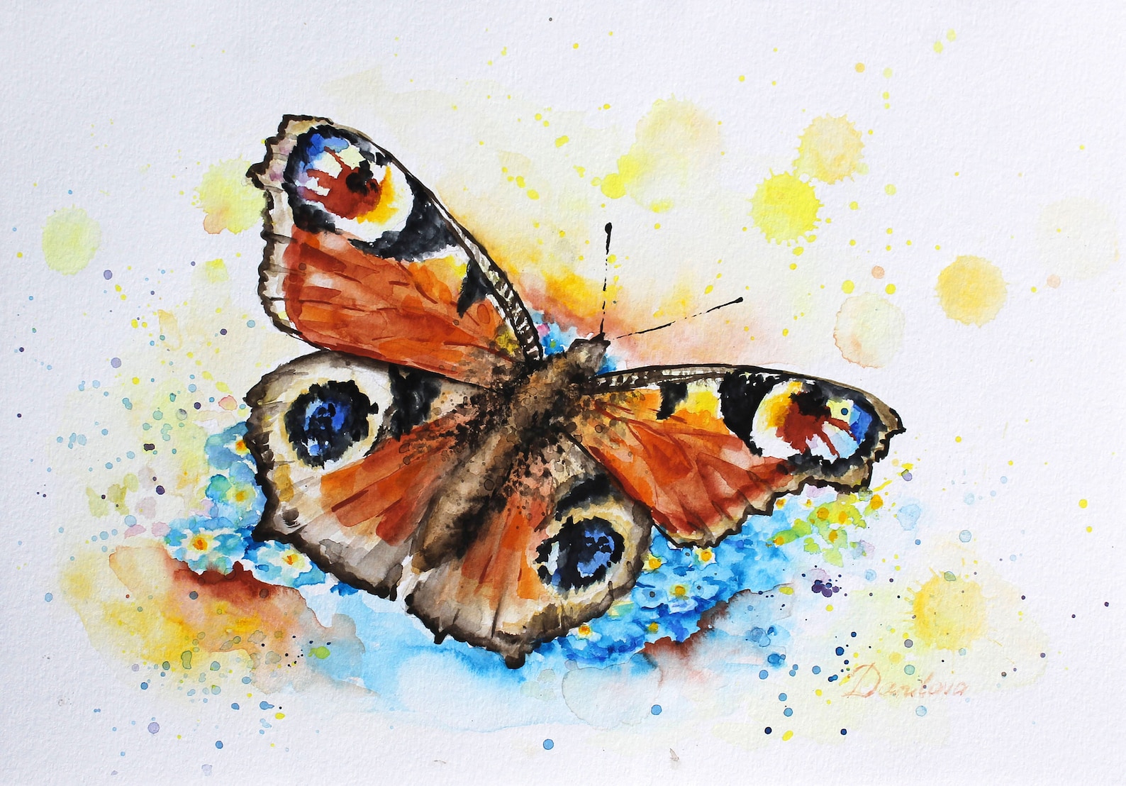 Papillon Peinture originale daquarelle aquarelle  Etsy
