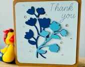Handmade floral thank you card.