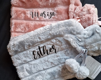 Personalised Hot Water Bottle/ Faux Fur/ Luxury/ 2 Litre/ Gifts/ Bed Warmer/ Fluffy/ Variety of Colours