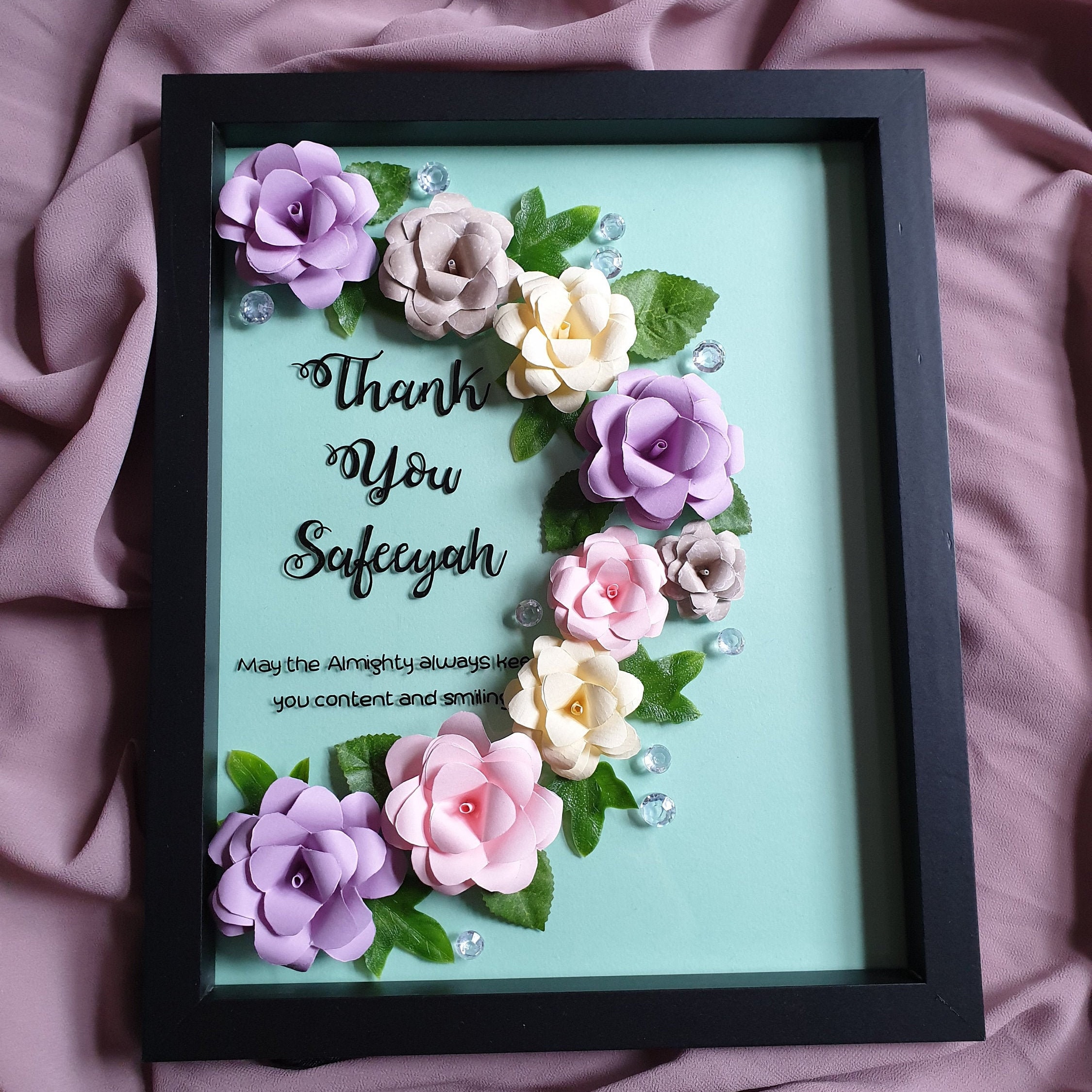Personalised Frame, Thank You Frame, Flower Frame Etsy