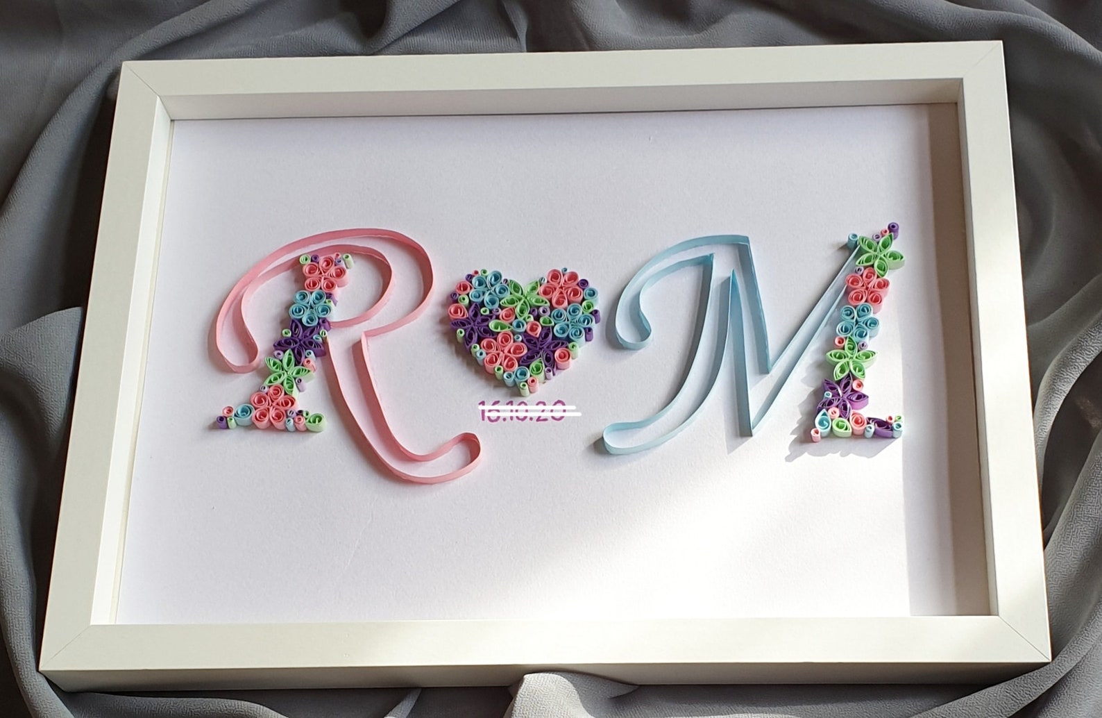 Quilled Name Frames Personalised Quilled Frame Wedding Frame Etsy