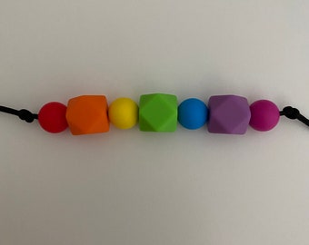 Happy Rainbow Sensory Necklace - Adult Fidget Necklace