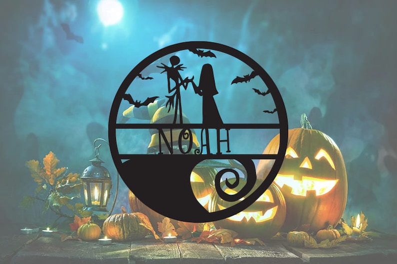 Download Halloween Name Sign SVG Nightmare Before Christmas SVG | Etsy