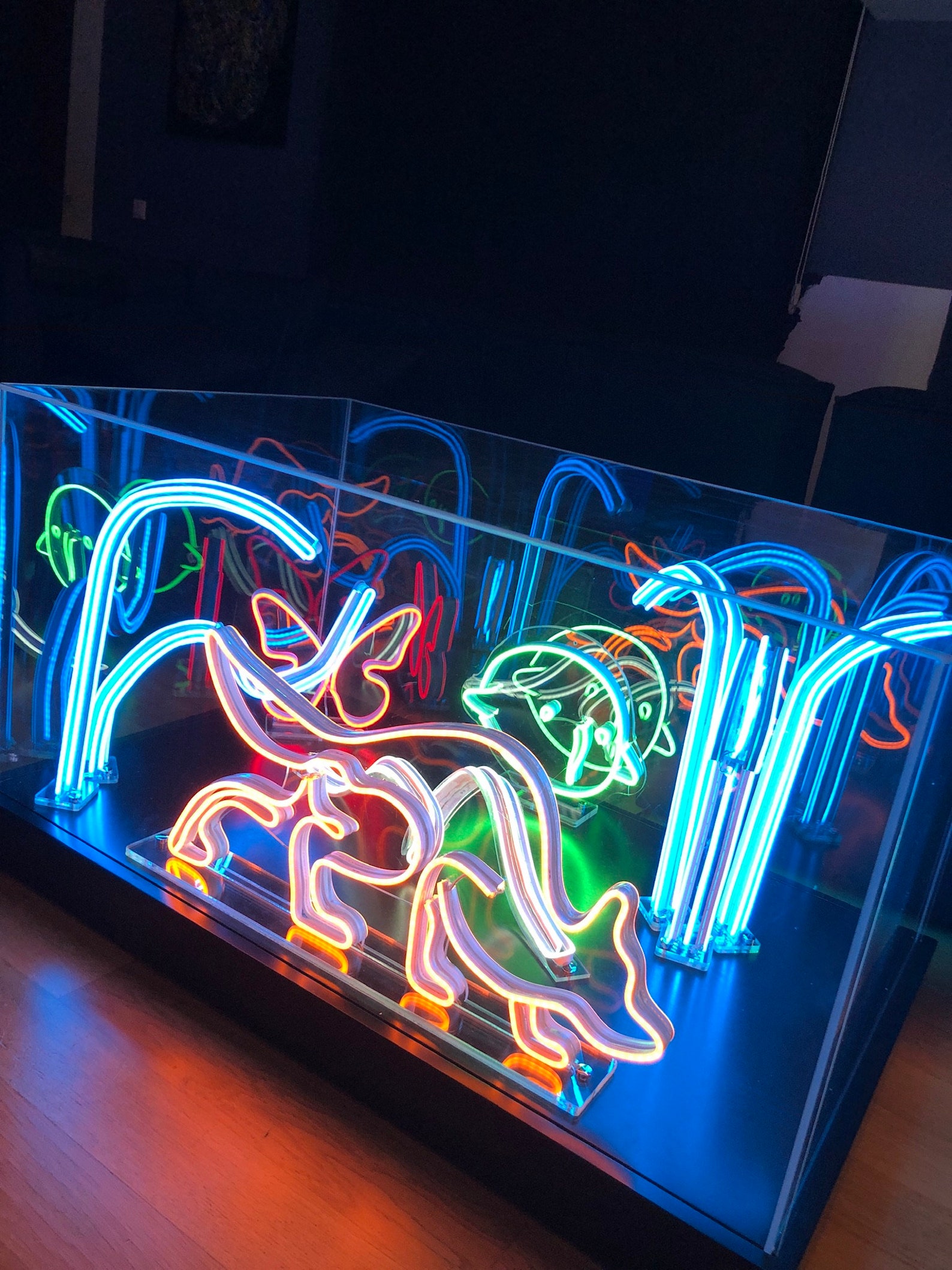 Led Neon Table Acrylic Table With Neon Decor Coffe Table Etsy