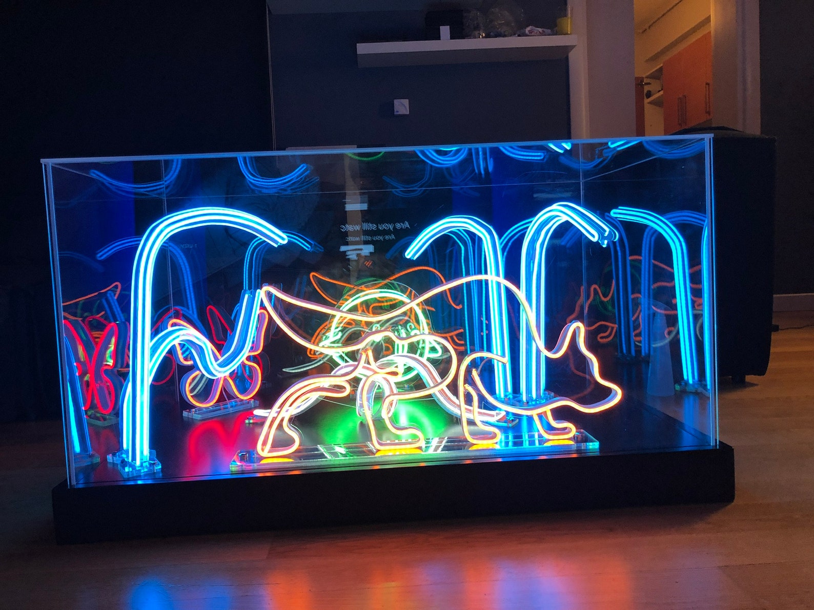 Led Neon Table Acrylic Table With Neon Decor Coffe Table Etsy