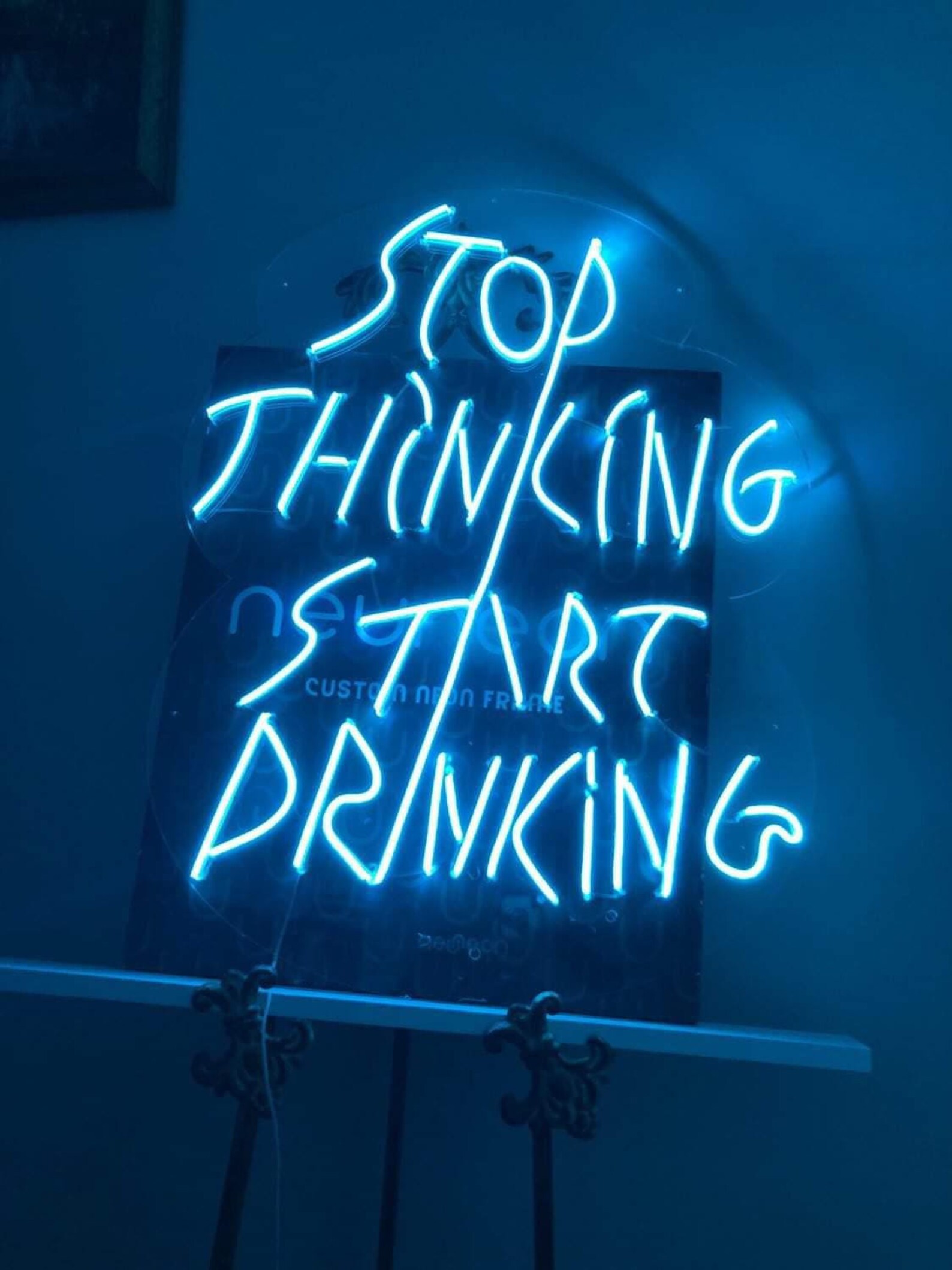 Stop Thinking Start Drinking Custom Neon Sign for Bar/living | Etsy