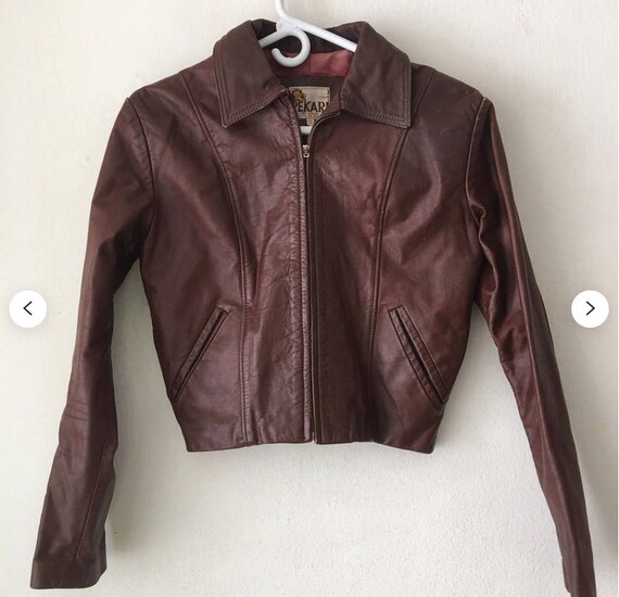 SALE Vintage 70s does 40s brown genuine leather ja