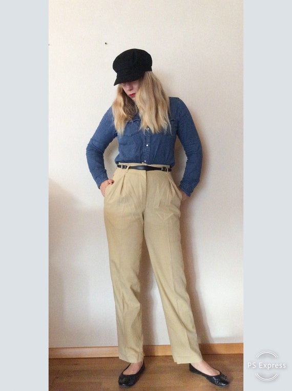 SALE Vintage 1980s does 40s beige colored chino sl