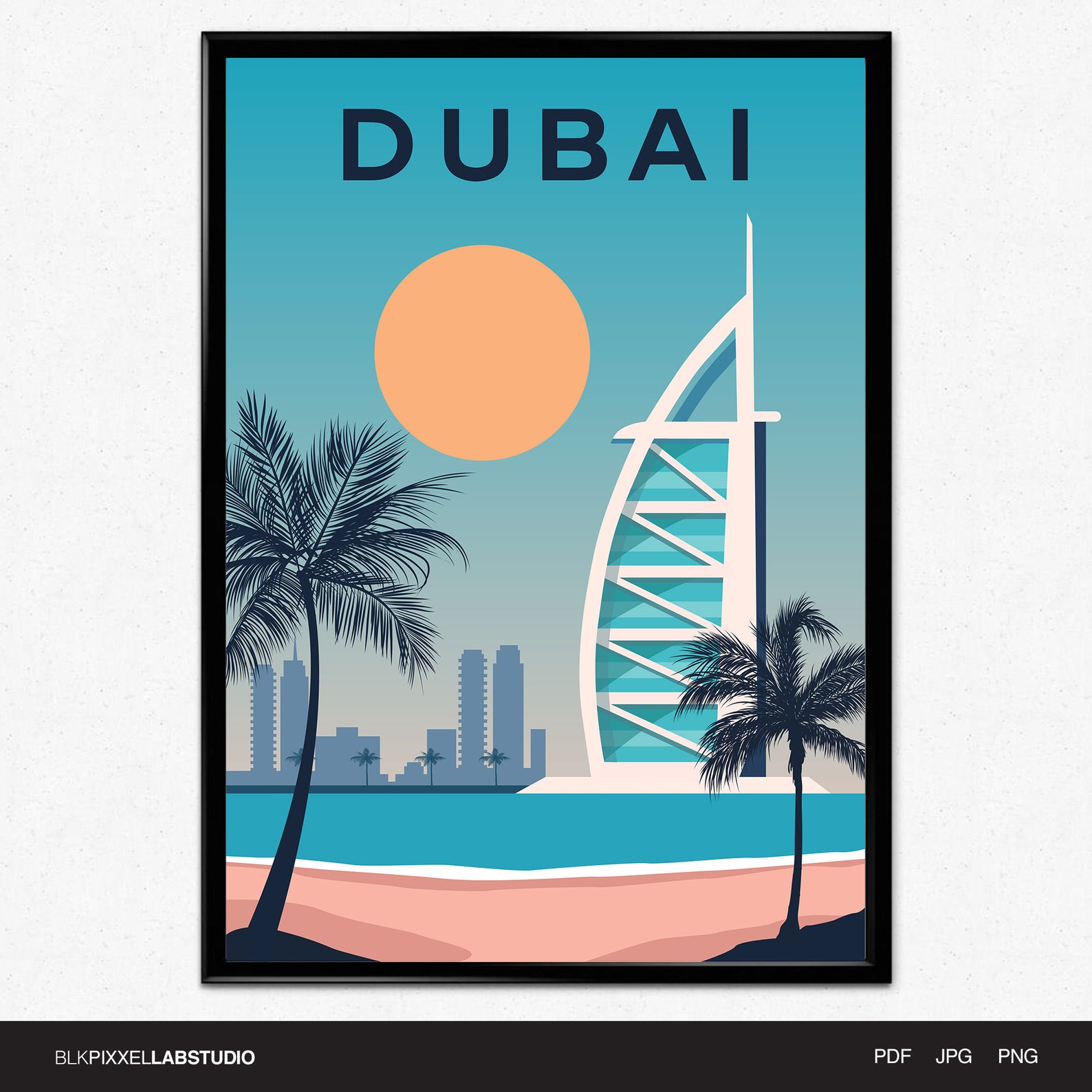 Dubai Poster A3/ 11.7 x 16.5 Digital Download JPG Etsy