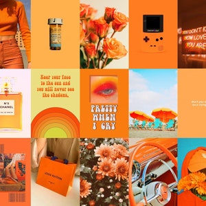 AESTHETIC WALL COLLAGE Kit: 79 Orange, Vsco Inspiriert, Originale für Deine Wand Collage, Schlafsäle, Poster Pack