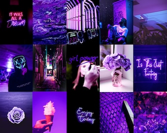 Purple Aesthetic Wall Collage Kit: Euphoria, Moody Prints (Digital Download)