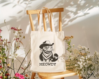 Meowdy draagtas cowboykat: grappig western cadeau voor kattenliefhebbers