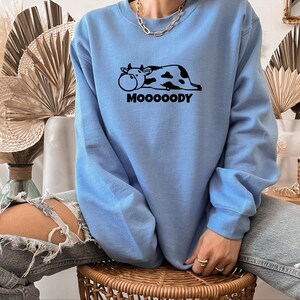 Moody Cow Trendy Crewneck Sweatshirt 