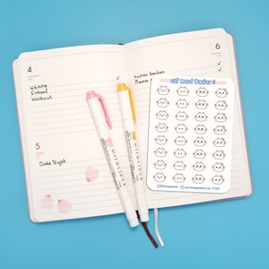 Cat Mood Tracker Part 3 Sticker Sheet. Kawaii Cat Face Emoji Planner ...