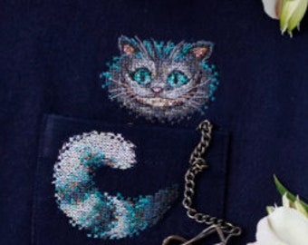 Cross stitch kits for embroidery on clothes ,Cross-stitch kits Cat,Сross Stitch Kits for Beginners, DIY modern embroidery