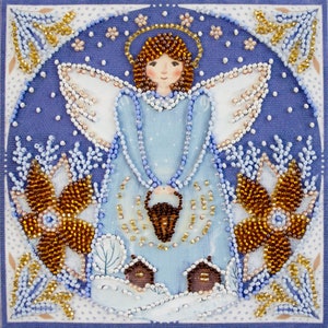 DIY Bead Embroidery Kit Little angel. Winter tale, DIY beaded picture kit Wonder-Tree,  Christmas tree,DIY Christmas set,Xmas  beading