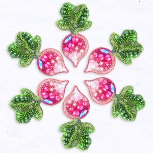 DIY beaded brooch Glamorous radish .Beaded brooch kit, bead embroidery kit, Beaded Brooch Pin, Brooch Ukraine,floral brooch