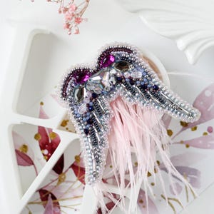 beaded brooch kit
diy jewelry kit
angel wings brooch
bead embroidery
jewelry making kit
crystal brooch
wings jewelry
diy brooch
craft kit adults
preciosa beads
gift for crafter
feather brooch
beading kit