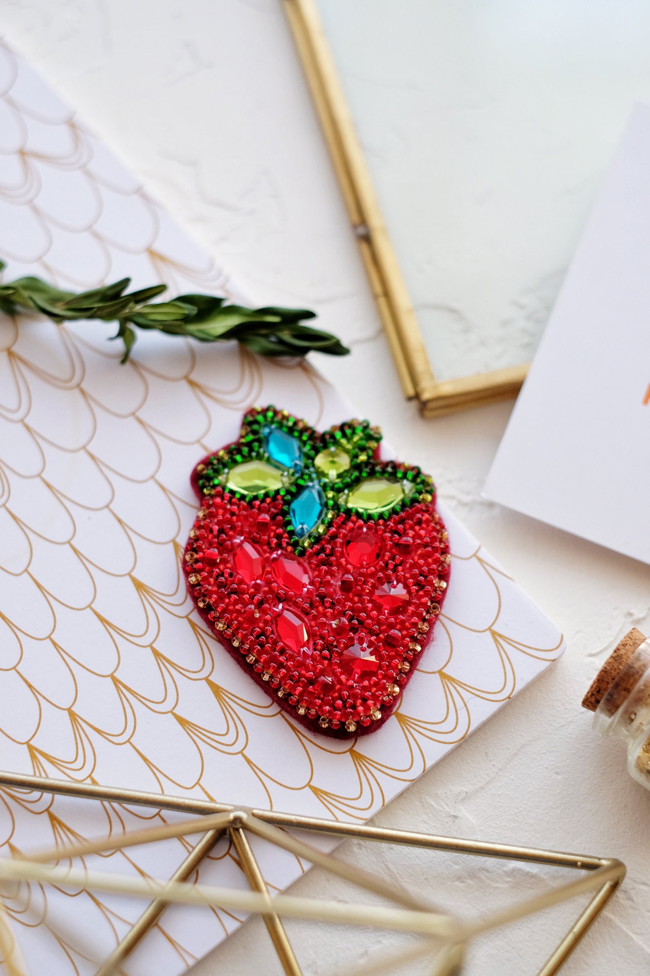 DIY Jewelry Making Kit Strawberry Seed Beaded Brooch Beaded - Etsy