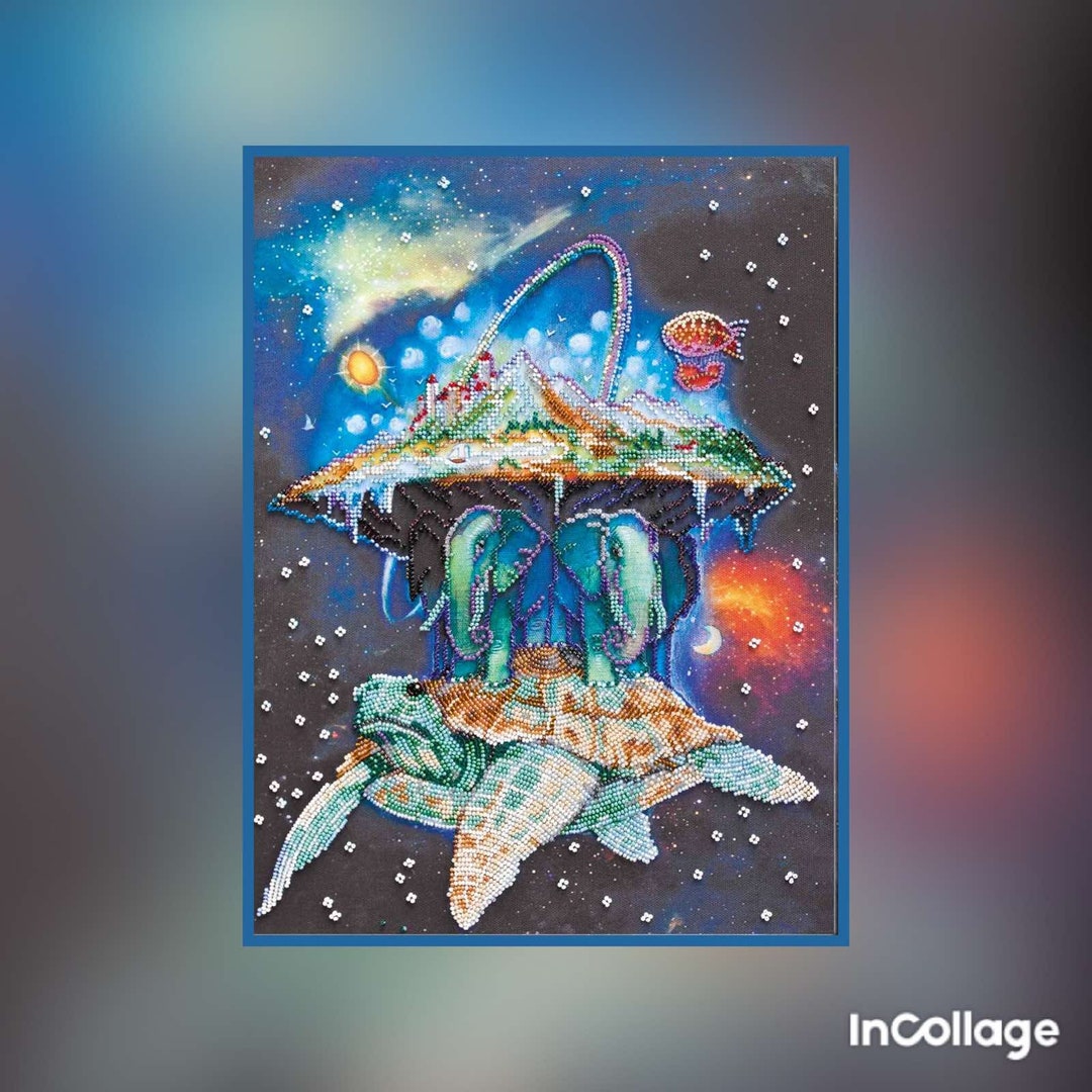 DIY Bead Embroidery Kit Universe ,fantasy, Beaded Wall Art Bead Art