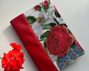 Handcrafted Book Covers, Book Cover with Bead Embroidery, Unique Book Cover, Artistic Book Decor, Handmade Book Decor