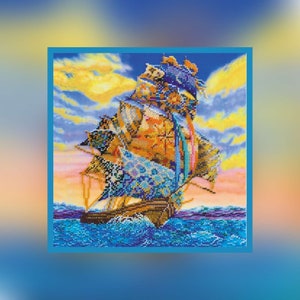 On All Sails Bead Embroidery Kit - DIY Nautical Craft for Ocean Lovers- On All Sails: Nautical Bead Embroidery Kit - DIY Maritime Craft