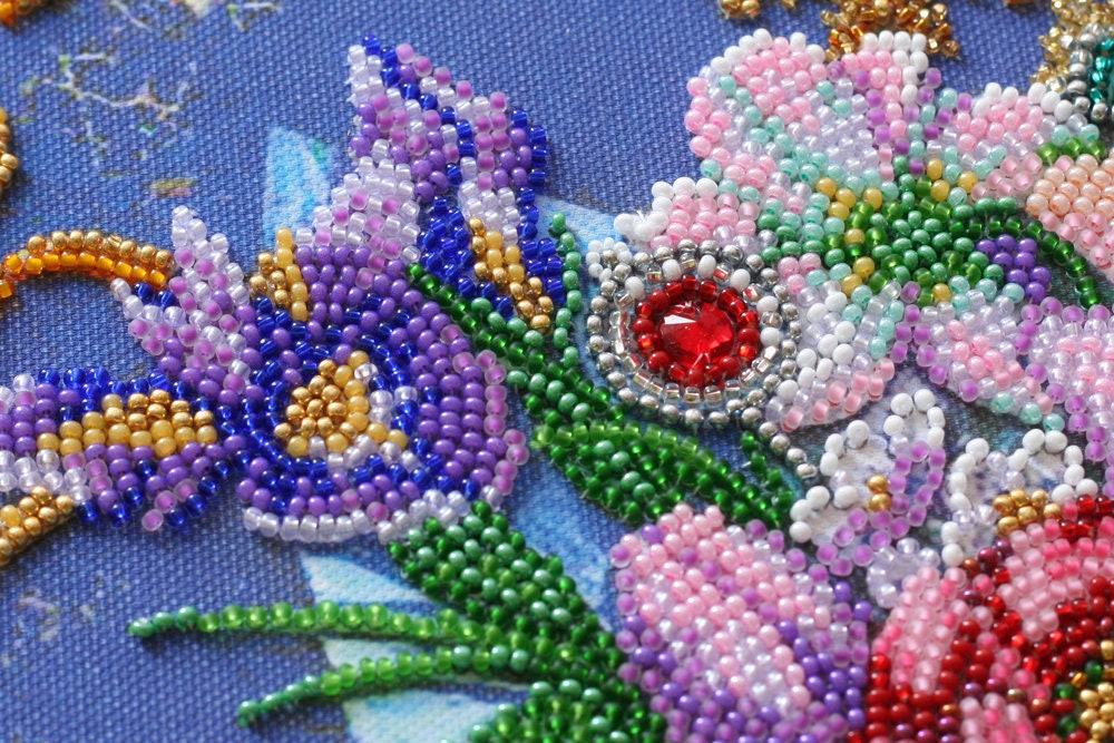 DIY Bead Embroidery Kit. Beaded Wall Art Bead Embroidery Kit Etsy