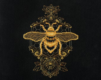 DIY Cross-stitch kits Golden Bee, Crafts Hobbies, Dragonfly embroidery, Craft Kit, Bee cross stitch kits, Cross stitch set