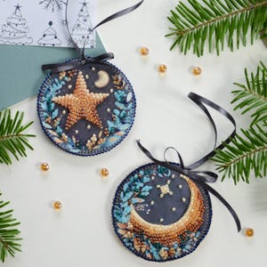 Beaded Star Christmas Ornament DIY Craft Kit: Festive Home Decor