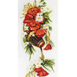DIY Cross-stitch kits Field flowers, Flowers, DIY modern embroidery, Counting cross, Сross Stitch Kits for Beginners, Floral embroidery
