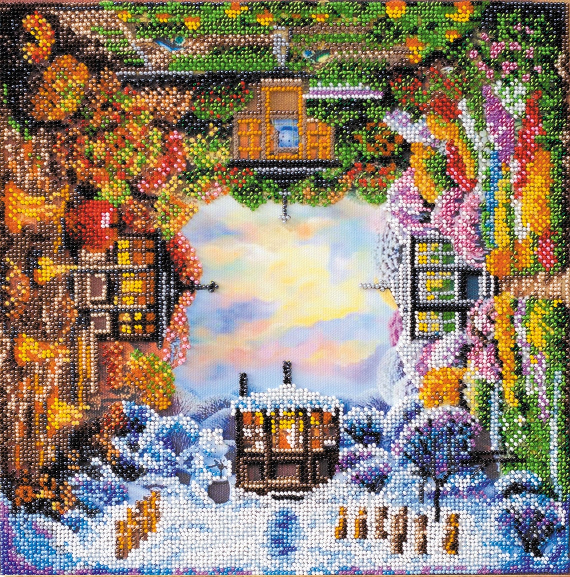 DIY bead embroidery kitBeaded wall art Etsy