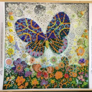 Rainbow Butterfly Beadwork Kit: DIY Home Decor Craft Set
