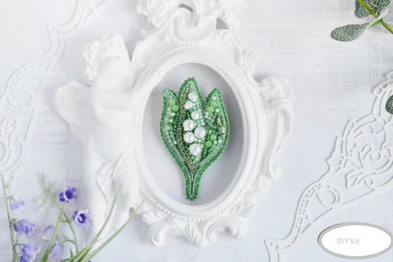 DIY beaded brooch kit May-Lily, DIY embroidery kit, jewelry diy kit, bead embroidery kit, Beaded Brooch Pin, Brooch Ukraine, floral brooch