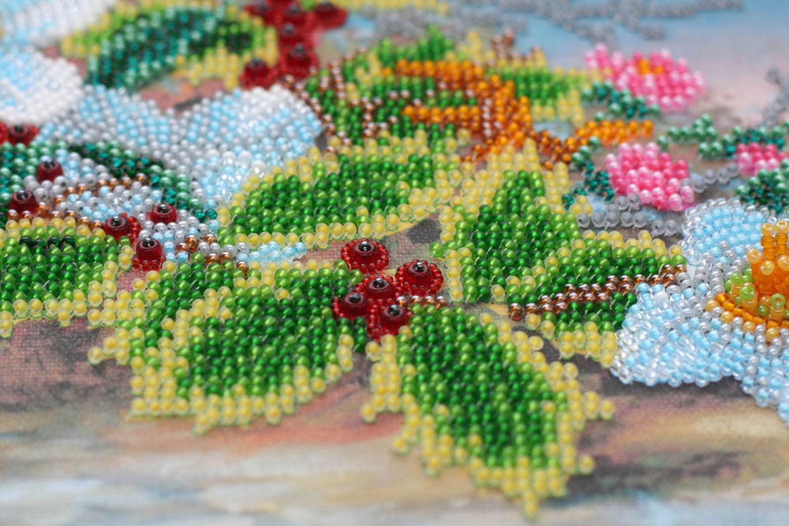 DIY bead embroidery kit.Beaded wall decor Etsy
